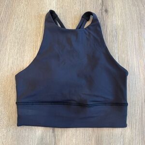 Lululemon Energy‎ Bra High Neck Long Line Tough Black Size 4
